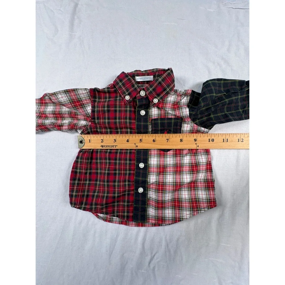 Ralph Lauren Plaid Button Down‎ Shirt Kids 3M Multi Color Patchwork Pony Logo